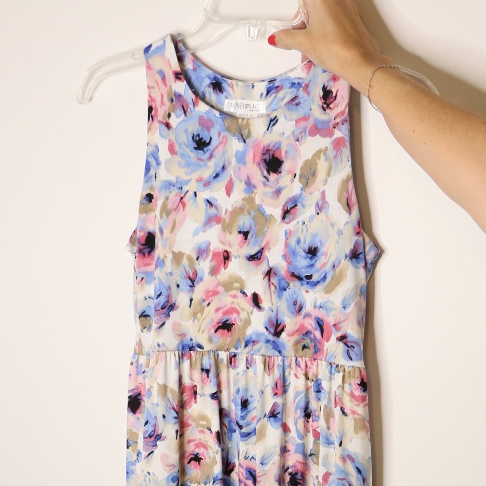 Honey and Lace Sleeveless Floral Maxi Dress